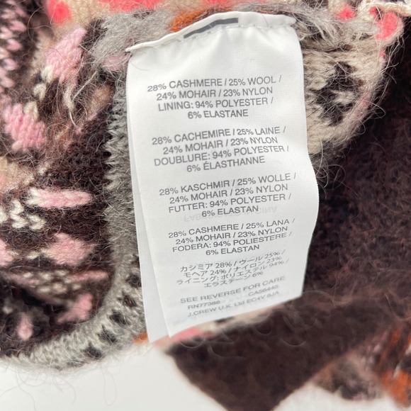 J. Crew Cashmere Wool Fair Isle Knit Skirt XXS Pink Brown Gray Boho Fairycore - Picture 6 of 10